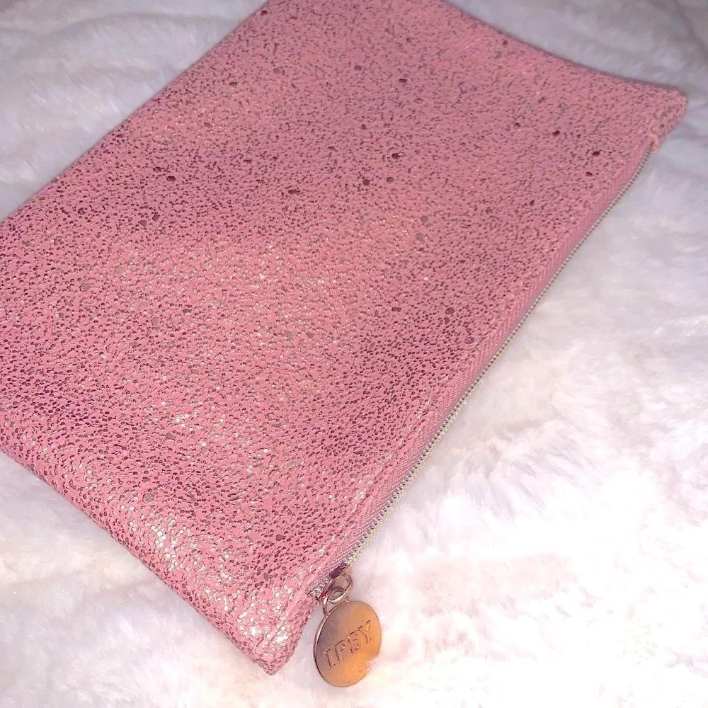 Ipsy ‘Time To Shine’ Dusty Rose Sparkled Glam Bag